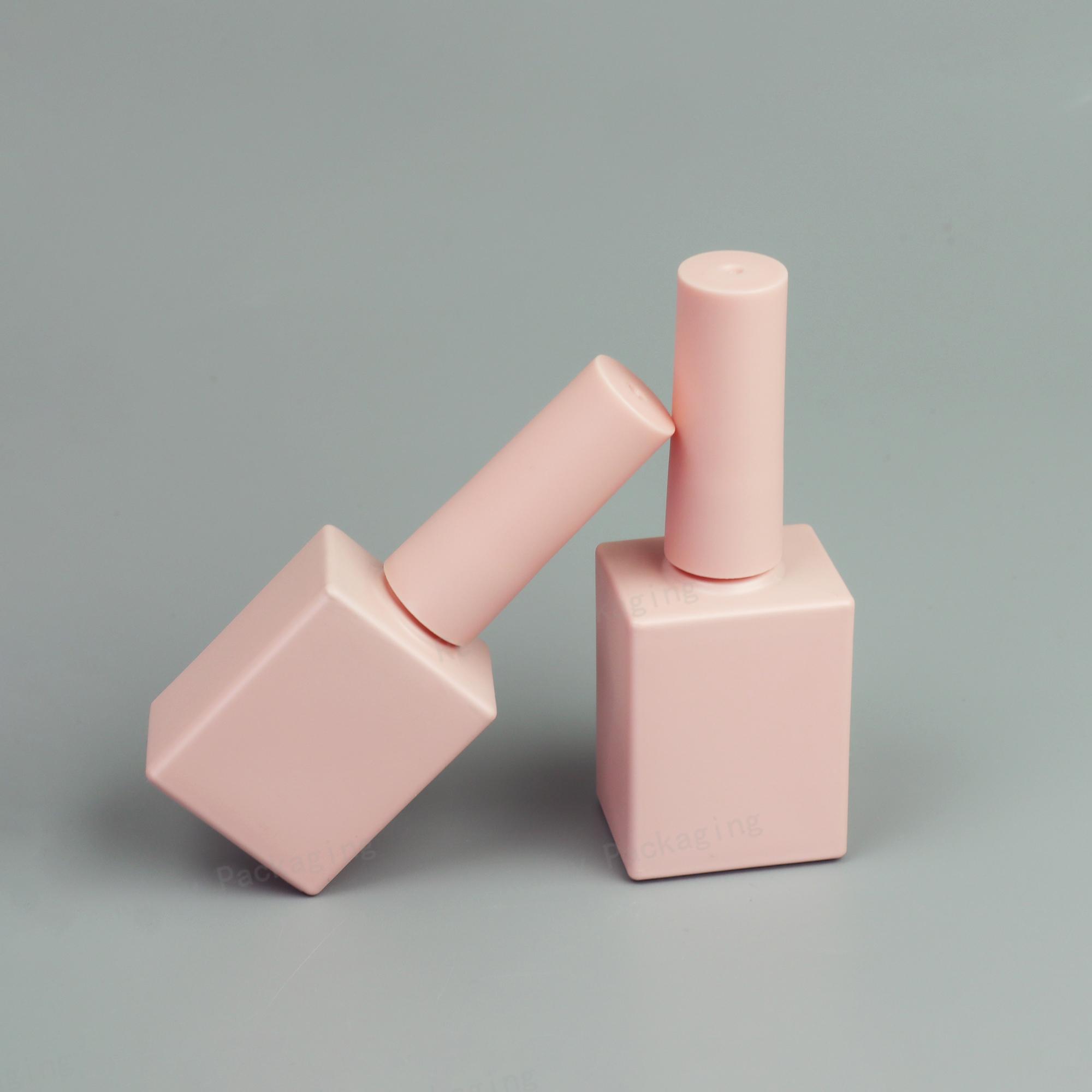 OEM Custom logo 10ml 15ml pink Uv Gel Cosmetic Glass Bottle Nail Polish Glass Bottle With Brush Cap for Nail Polish Care Oil 10ml bottle розовый