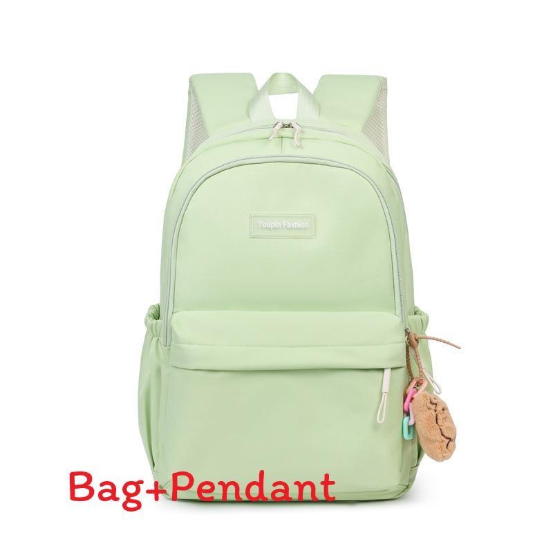 

Simple Solid Color Student Backpack With Lightweight Design And Padded Straps For Middle School зелёный