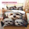 Black Maltese Pattern Bedding Home Decoration Birthday Gift (1 * duvet cover + 2 * pillowcase, without core)