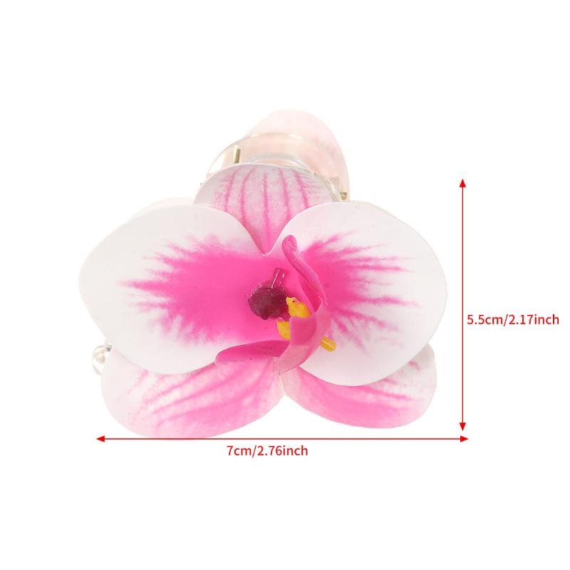 Elegant 7cm Simulated Flowers Hair Claw Durable Orchid Floral Hairpin for Weddings and Special Days