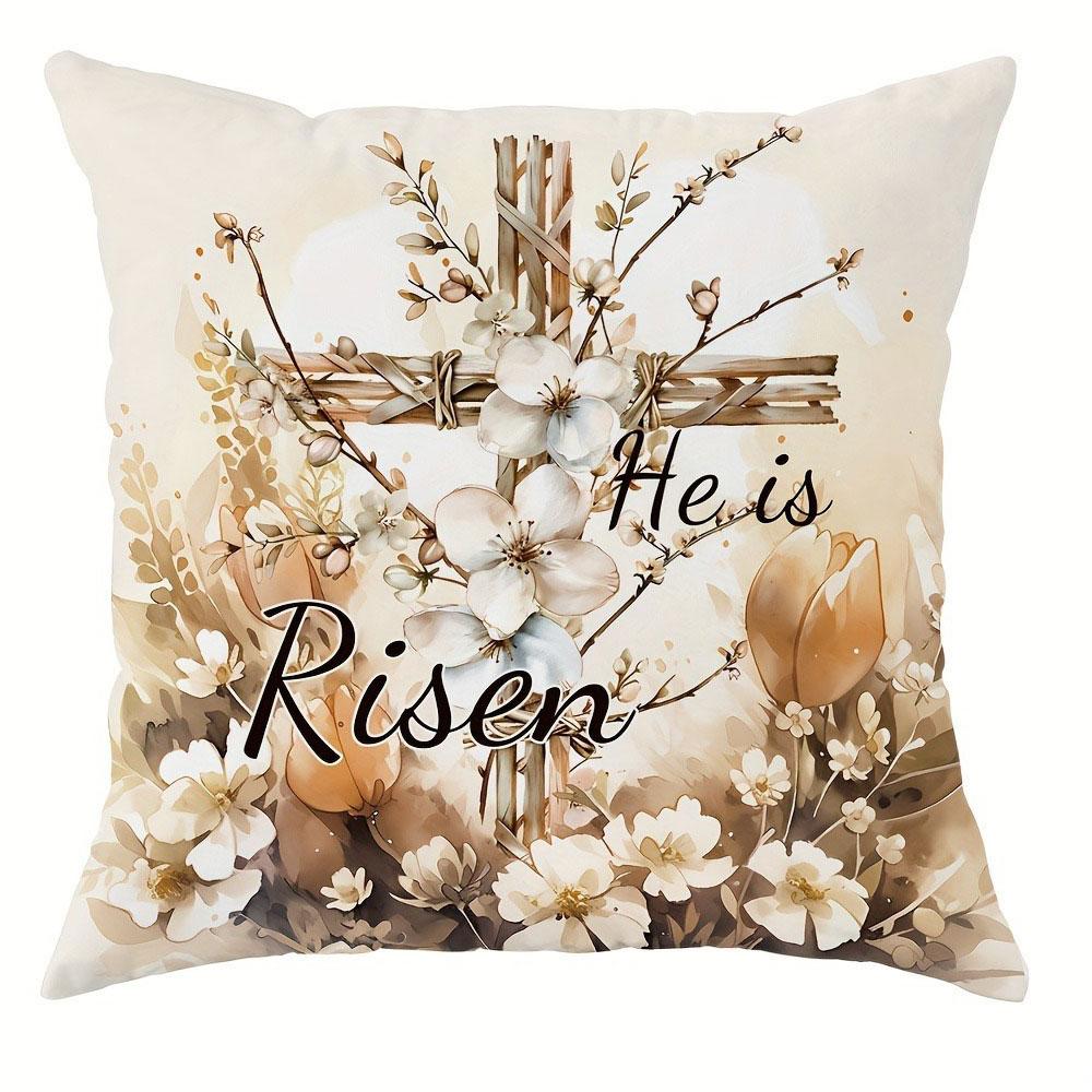 

Nordic Easter Bunny Print Pillowcase Home Decor Pillowcase Holiday Bedroom Living Room Decoration Polyester Cushion Cover 16x16Inch