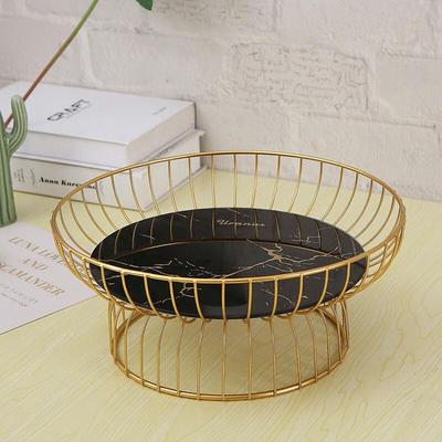 Abay Light Luxury Iron Art High Foot Fruit Plate