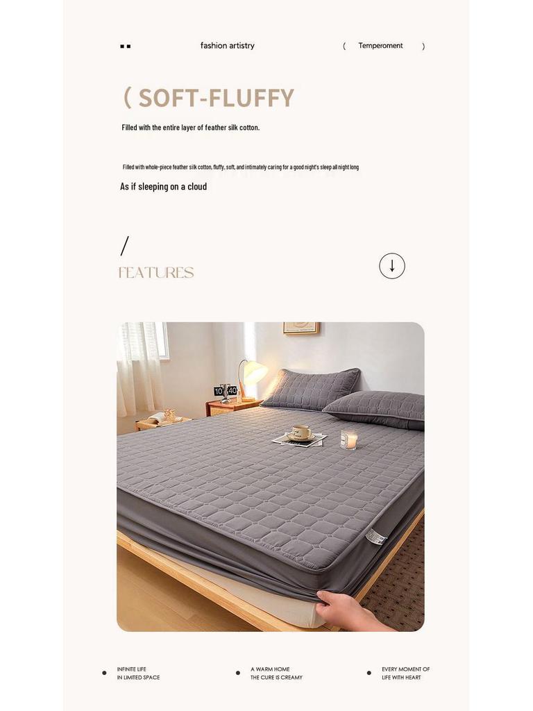 Thickened Non-Slip Quilted Bedspread & Mattress Dustproof Protector