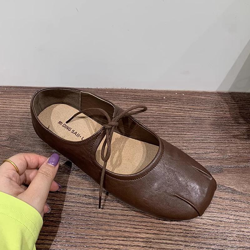 Fashion SUOJIALUN 2025 Spring New Women Flat Shoes Fashion Round Toe Shallow Slip On Ballerinas Shoes Soft Flat Heel Casual Ballet Shoes