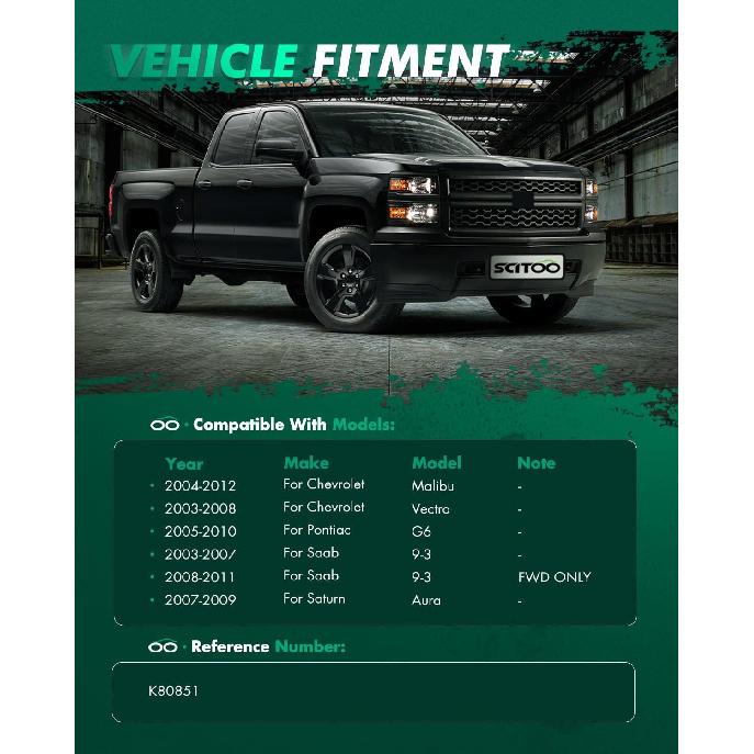 SCITOO 2pcs Suspension Kit 2 Rear Sway Bar Link fit 2004-2012 for Chevrolet for Malibu 2003-2008 for Chevrolet Vectra 2005-2010 for Pontiac G6