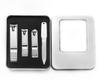 5 In 1 Black Nail Clippers Tool Travel Grooming Case Gift Box Nail Scissors Set With Nail File and Cuticle Fork