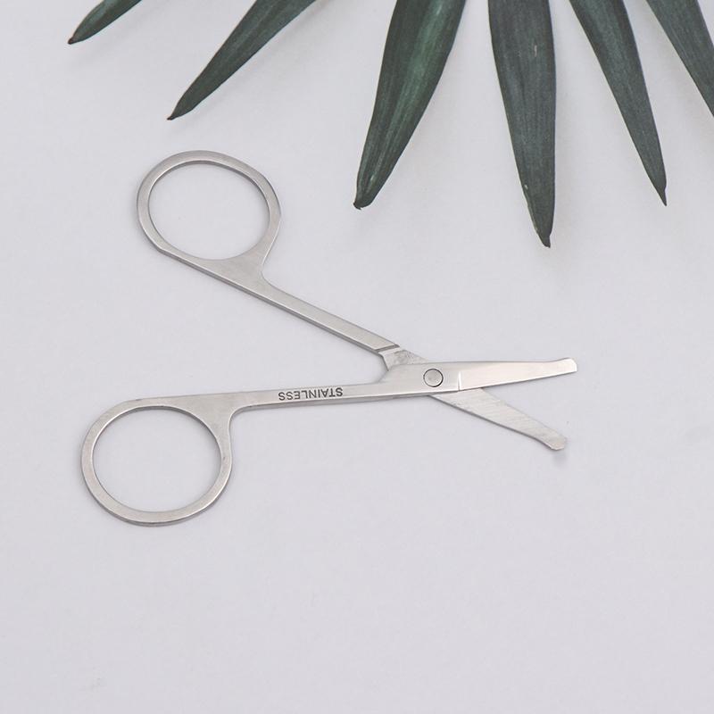 Edelstahl Rundkopf Sicherheitsschere Augenbrauen Make-up Schönheit Nasenhaartrimmer Schere Augenbrauen mit spitzem Kopf Werkzeug