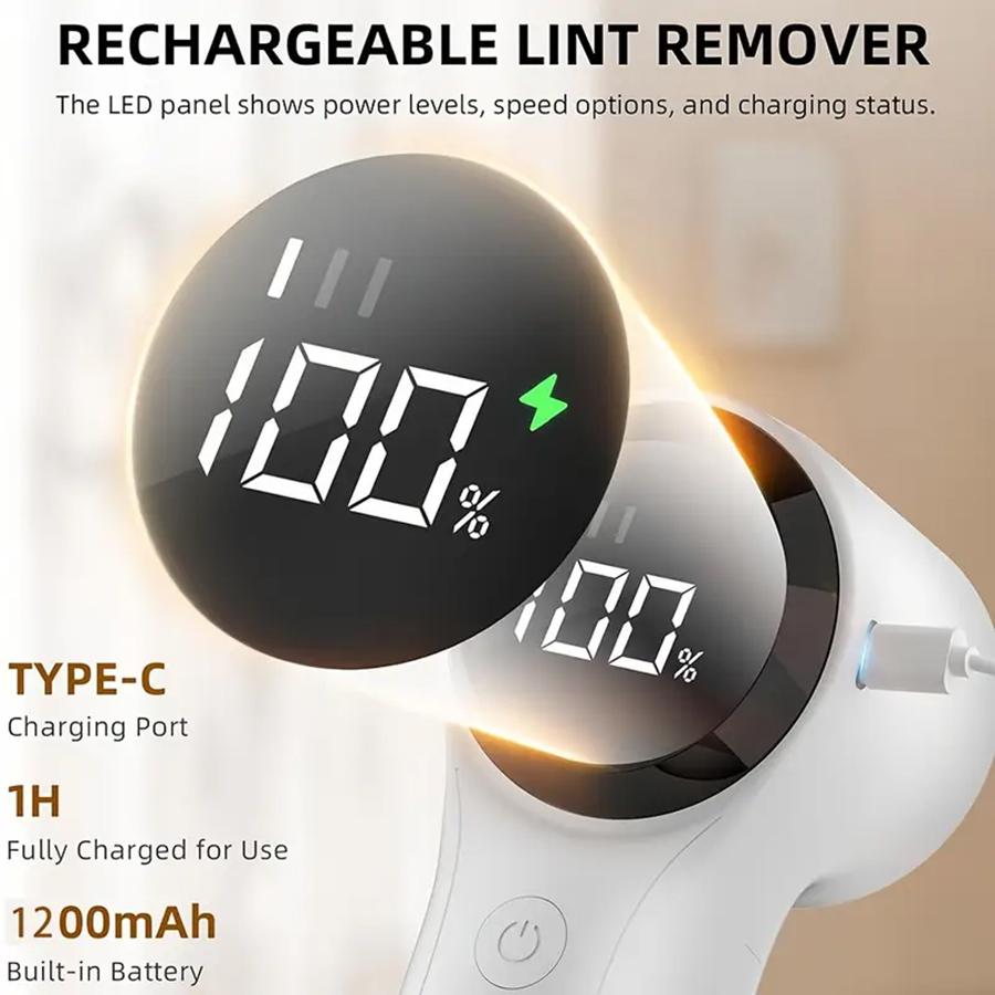 ortable Electric Hair Remover, USB Charge, Digital Display, Trimmer for Clothes & Bedding, Home & Travel