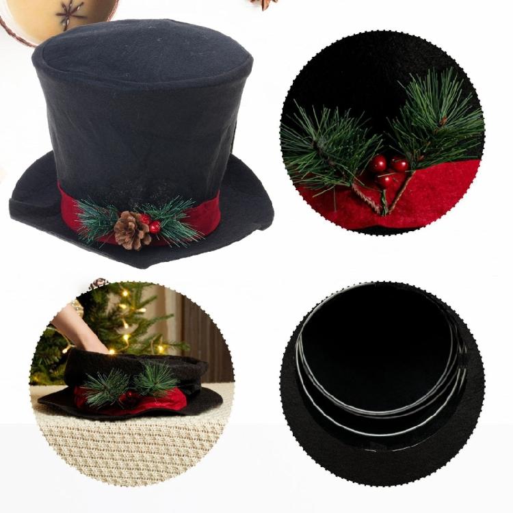 Classical Black or Red Christmas Tree Crowns Decoration Efficient Fabric Design Elevates Seasonal Celebration Style