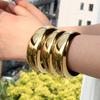 29/24/19mm Simple Design Punk Metal Smooth Bracelet Metal Glossy Wide Bangle Bracelet for Women Fashion Jewelry Bracelet