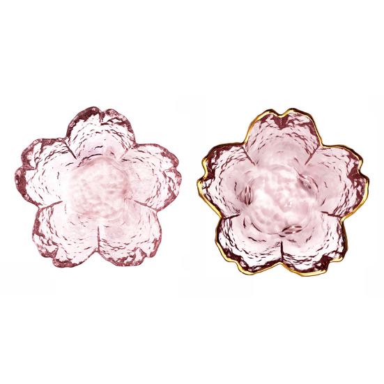 Squisito Regalo in Vetro per Amici Mini Piatto per Salsa Fiore di Ciliegio, Piatto per Condimenti Stile Giapponese, Vassoio da Dessert Moderno da 60ml Capacità per Casa, Piatto Satinato