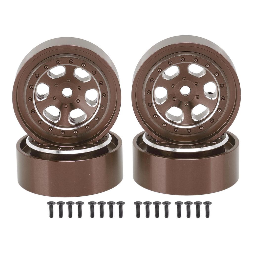 4pcs 1.3 Inches Wheels Rim Aluminum Alloy 6 Holes Wheel Rim Hubs for Traxxas TRX4M 1 18 RC Crawler