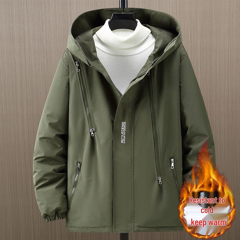 

Мужская демисезонная куртка-ветровка из хлопка больших размеров свободного кроя - Специальная уличная куртка с хлопковой подкладкой 7XL: 230-249 lbs