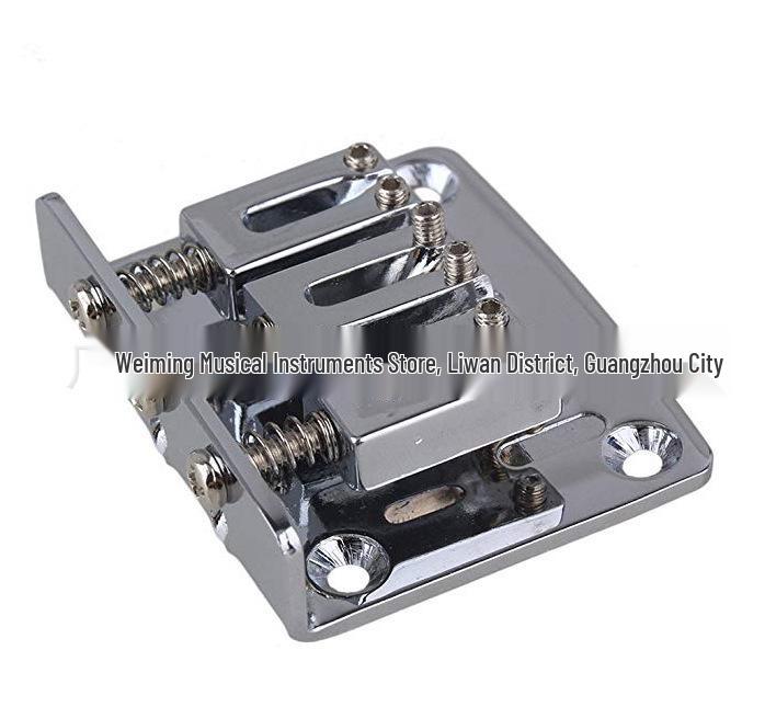 Silver Zinc Alloy 3-String Electric Guitar Bridge with Wrench Screws for Cigar Box Guitars