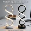 1pc Modern Spiral LED Bedside Table Lamp, 3‑Color Dimmable Ambient Night Light, Desktop Decor Ornament, Holiday Gift Choice
