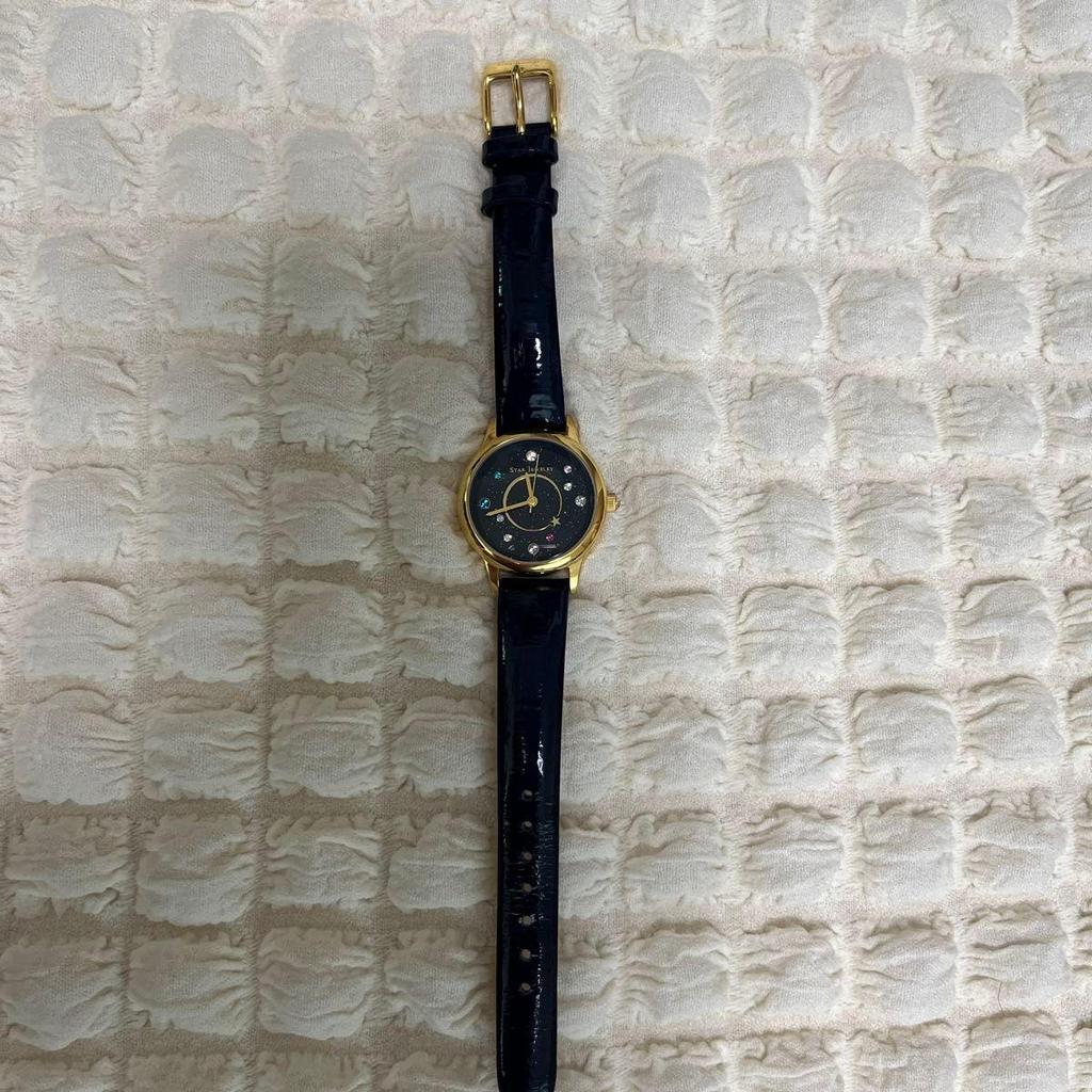 Used STAR JEWELRY Watch 2014 Christmas Limited Navy Gold