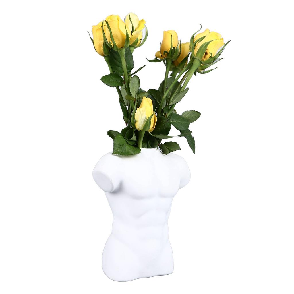 Erkek Vücut Vazo Seramik Çiçek Vazo Cilalı Kompakt Çok Yönlü Ev Masa Ofis Oturma Odası için Dekor