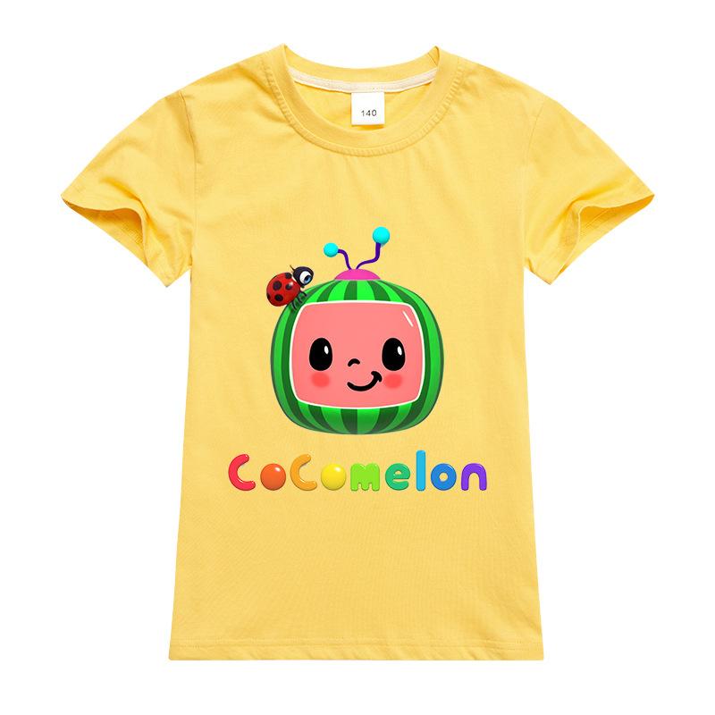 

Cocomelon Нова бавовняна дитяча футболка для хлопчиків Футболка для хлопчика Топи для дівчаток Дитячий одяг з мультфільмом Футболка з коротким рукавом Дитячі сорочки 100 жовтий