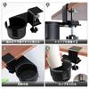 Desk Drink Holder, Cup Holder, Clamp-on Design, 180-Degree Rotating Storage, Easy Installation, Space-Saving, Table Storage, Under-Desk Storage, Black