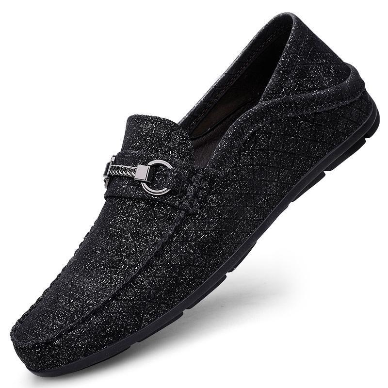 Men s Genuine Leather Casual Slip-On Breathable Loafers 39