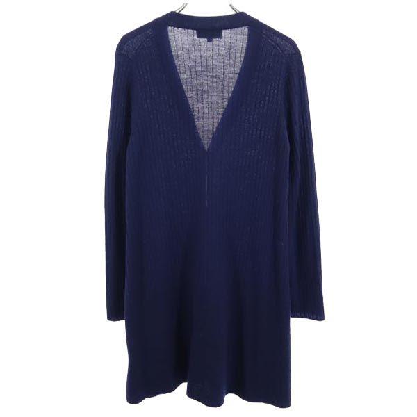 Mackintosh Wolle Langarm V-Ausschnitt langer Strickcardigan 38 Marineblau Damen Gebraucht
