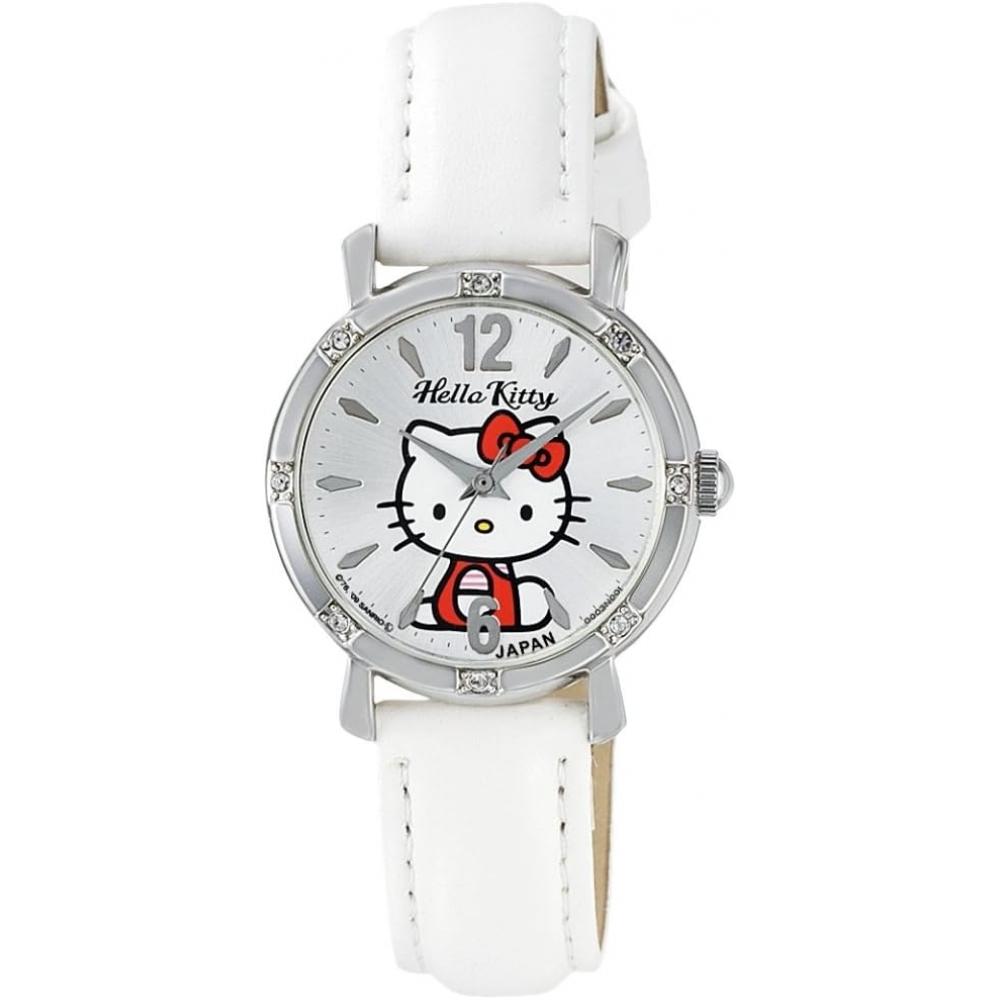

Нет QQ [Citizen QQ] Часы Аналоговые Hello Kitty Водонепроницаемый кожаный ремешок Сделано в Японии 0003N002 Женские Серебристый Белый Белый