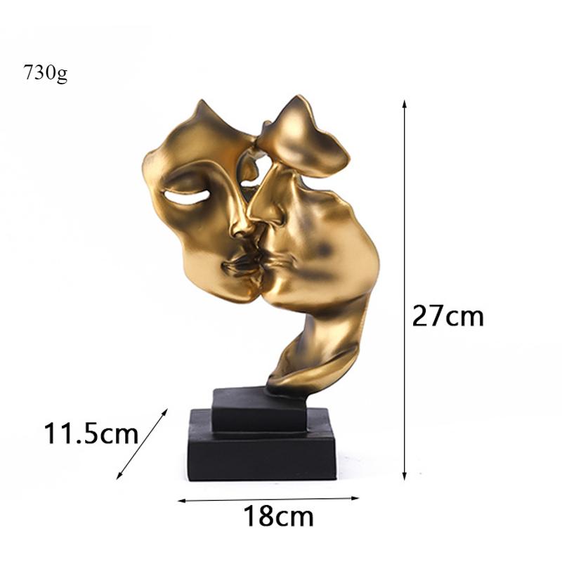 Schweigen ist Gold Paar Abstrakte Figur Skulptur Ornament Heim Wohnzimmer TV-Schrank Dekorationen