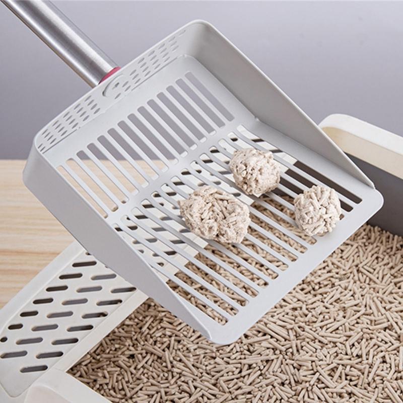 Cats Litter Scoops Pet Poop Shovel for Large Kittens Hollow Metal Scooper for Most Type Litter Cleaning Tool