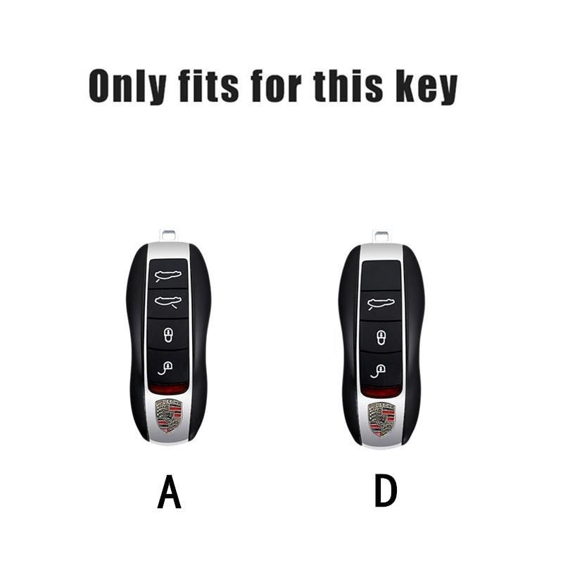hbcr1 Zinc Alloy Leather Car Key Case Cover For Porsche Macan Cayenne Panamera 718 Boxster Cayman Spyder Key Protector Shell STICKER