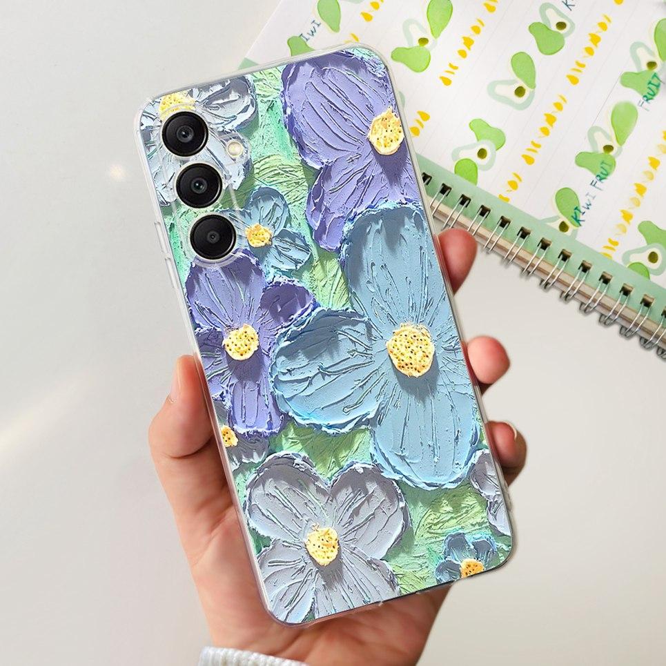 For Samsung Galaxy A25 5G 2023 Case Samsung A15 5G A35 A555G Transparent Soft TPU Etui With Fashion Pattern Galaxy A15 4G Cover