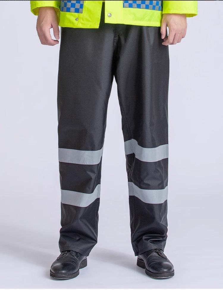 High-Visibility Reflective Rain Pants for Traffic and Patrol Safety