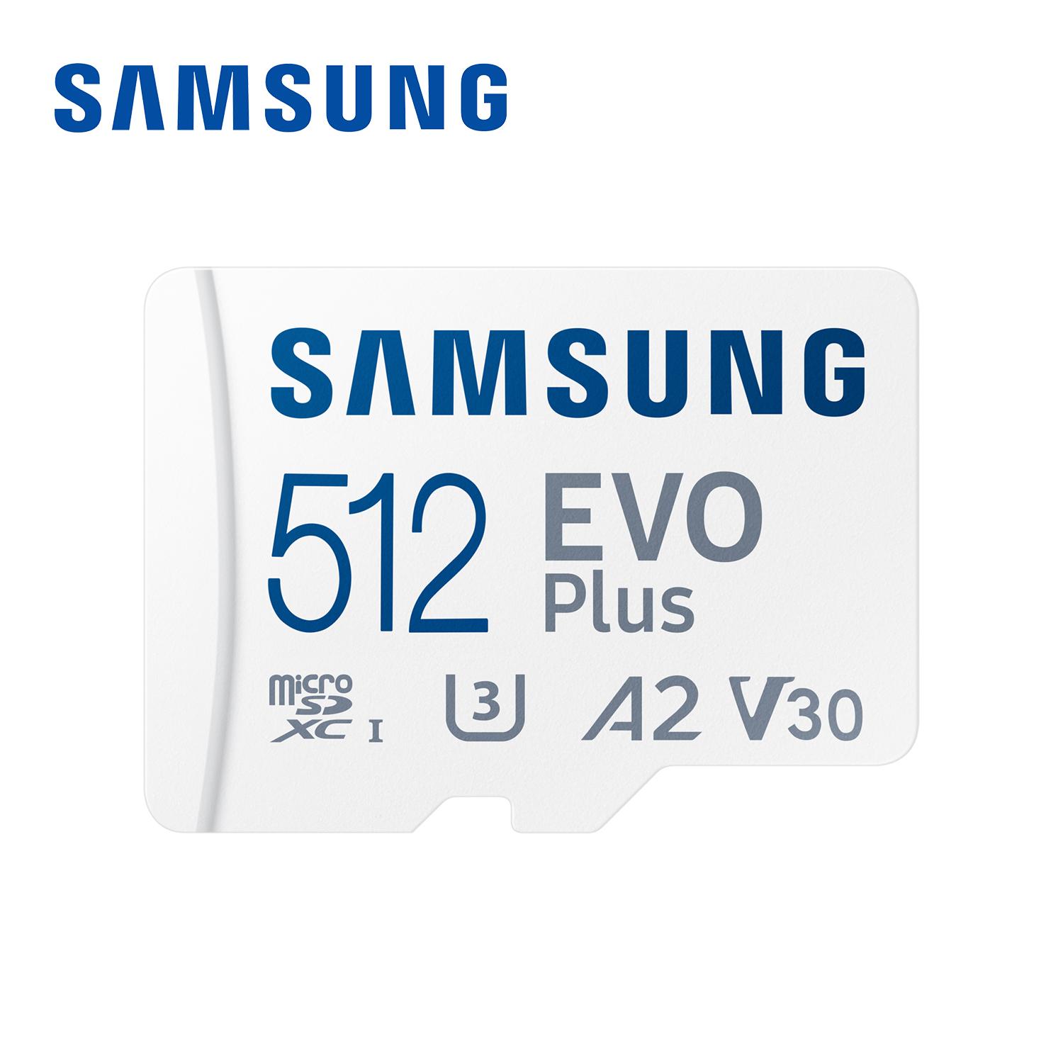

Карта памяти Samsung EVO Plus microSD 128 ГБ + Адаптер 64 ГБ 256 ГБ microSDXC, Скорость до 160 МБ/с, UHS-I, C10, U3, V10, A3, Расширение памяти для телефонов, DJI, Камер 512GB