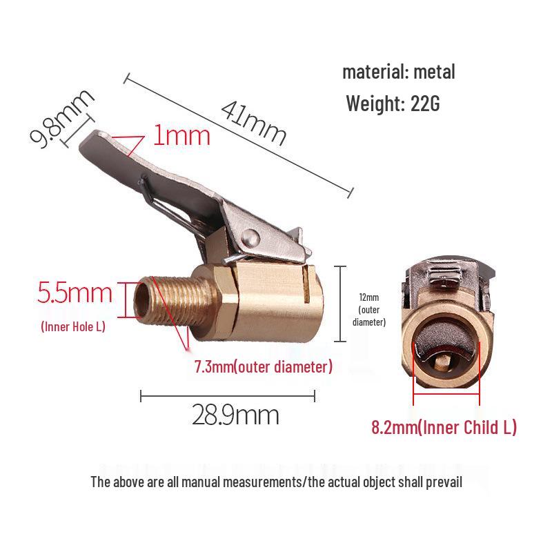 

Манометр для шин Медный зажимной Быстроразъемный ниппель-переходник для накачивания