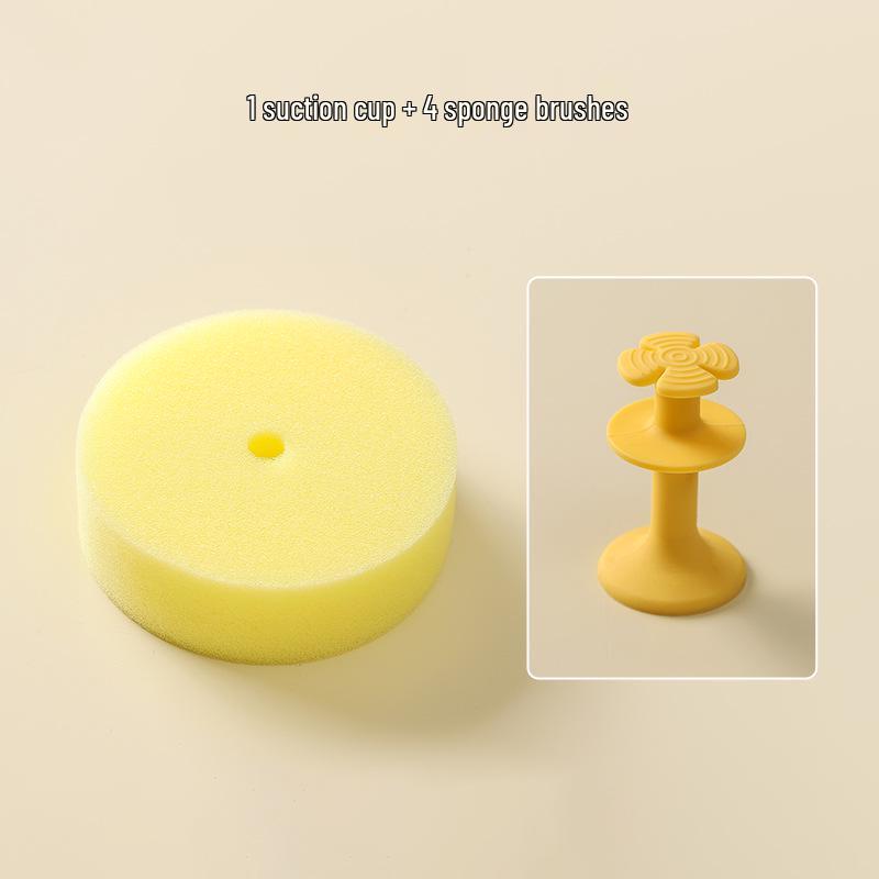 

Magic Double-Sided Suction Cup Dishwashing Sponge: Oil-Free Stain Removal, Scrubber & Scouring Pad for Pots and Bowls