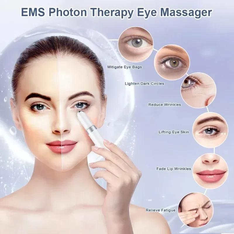 EMS Eye Beauty Device Microcurrent Temperature 45℃ Heating Remove Eye Bags Dark Circles Wrinkles Relax beauty Skin Care Tool