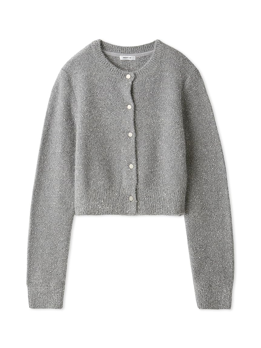 

ИДЕНТИФИКАТОР FRAY. Кардиган с пайетками, ламе и перьями FWNT244170 Женский GRY Один размер