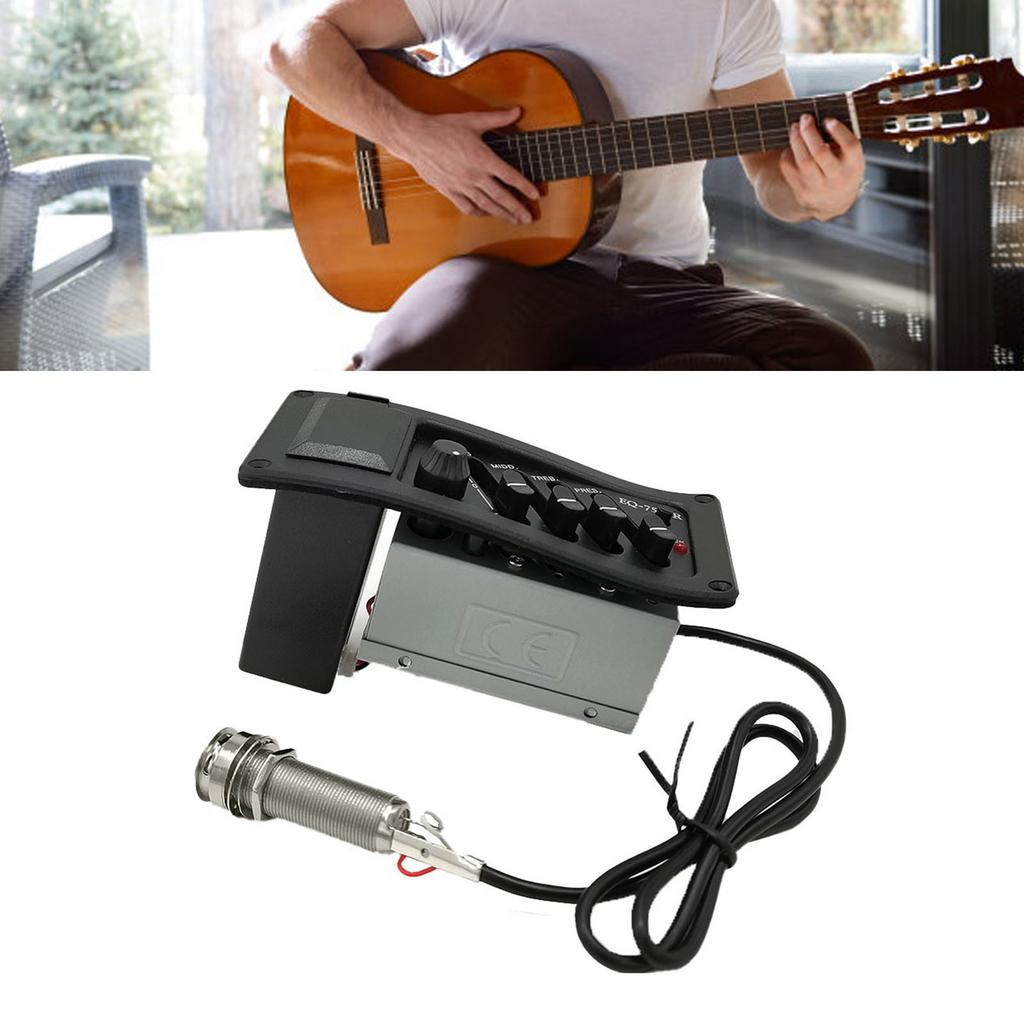 Guitar Box Pickup 4 Band Equalizer Classical Folk Acoustic Parts Instrument Accessories