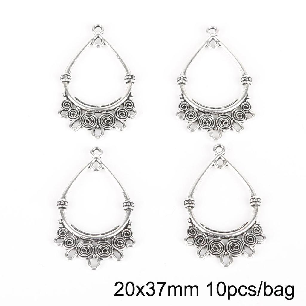 10 stk flere hull sølv sinklegering anheng for smykkekomponenter gjør DIY øredobber halsbånd armbånd
