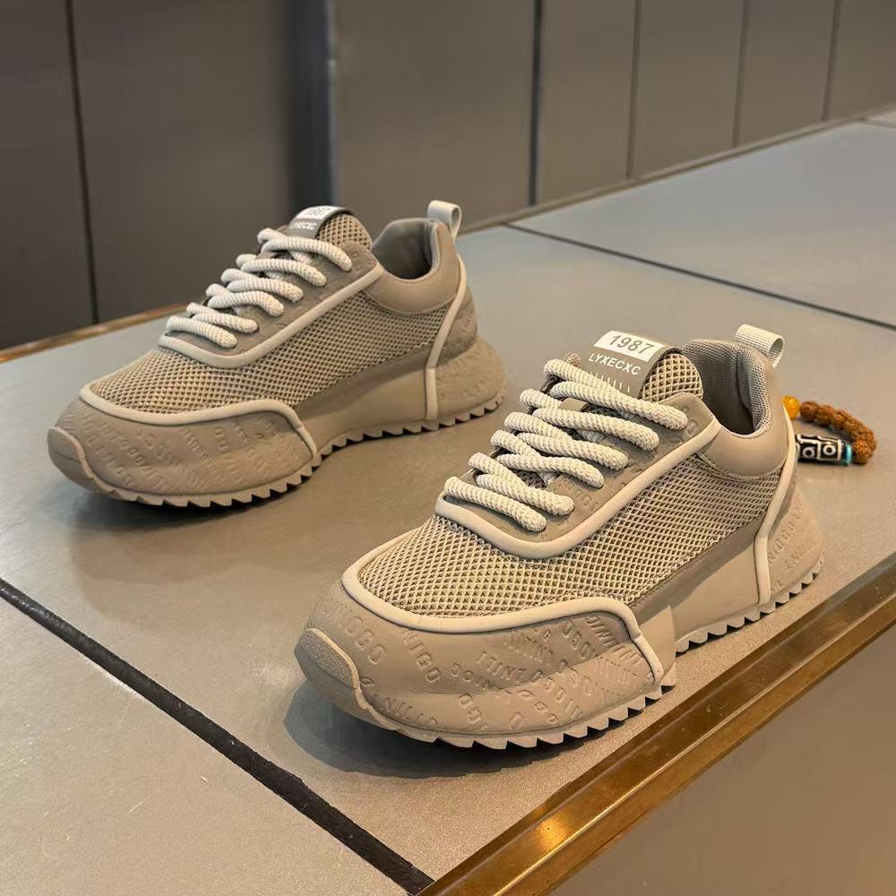 Men's shoes summer new breathable mesh dad shoes fashionable versatile platform casual shoes men's