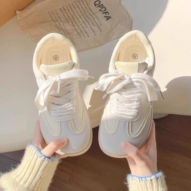 Spring New Versatile Board Shoes Shoes Dopamine Puffs Girls Platform White Shoes