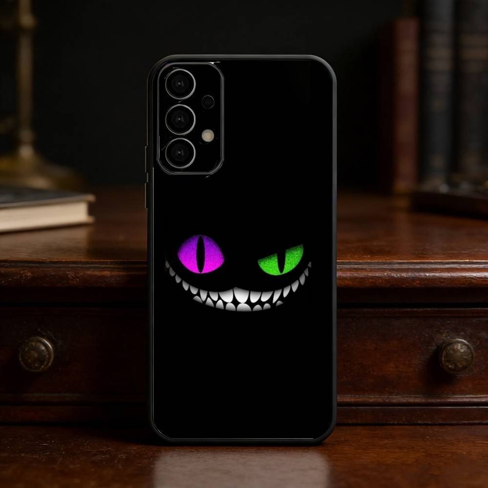C-Cheshire Cat Cool Eye Alice phone Case For Samsung S25,24,21,22,23,30,Ultra,20,Plus,Fe,Lite,Note Soft Black Cover