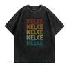 Kelce Vintage Retro T Shirt Vintage Washed Soft Unisex Breathable Homme Versatile Stretched Casual Comfortable Slightly Graphic