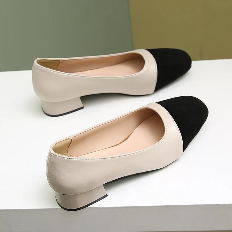 Móda Retro Sandály na vysokém podpatku pro ženy Společenské boty Uzavřená čtvercová špička Mules Elegantní nízký podpatek Lodičky Svatební obuv Ležérní ploché boty 42