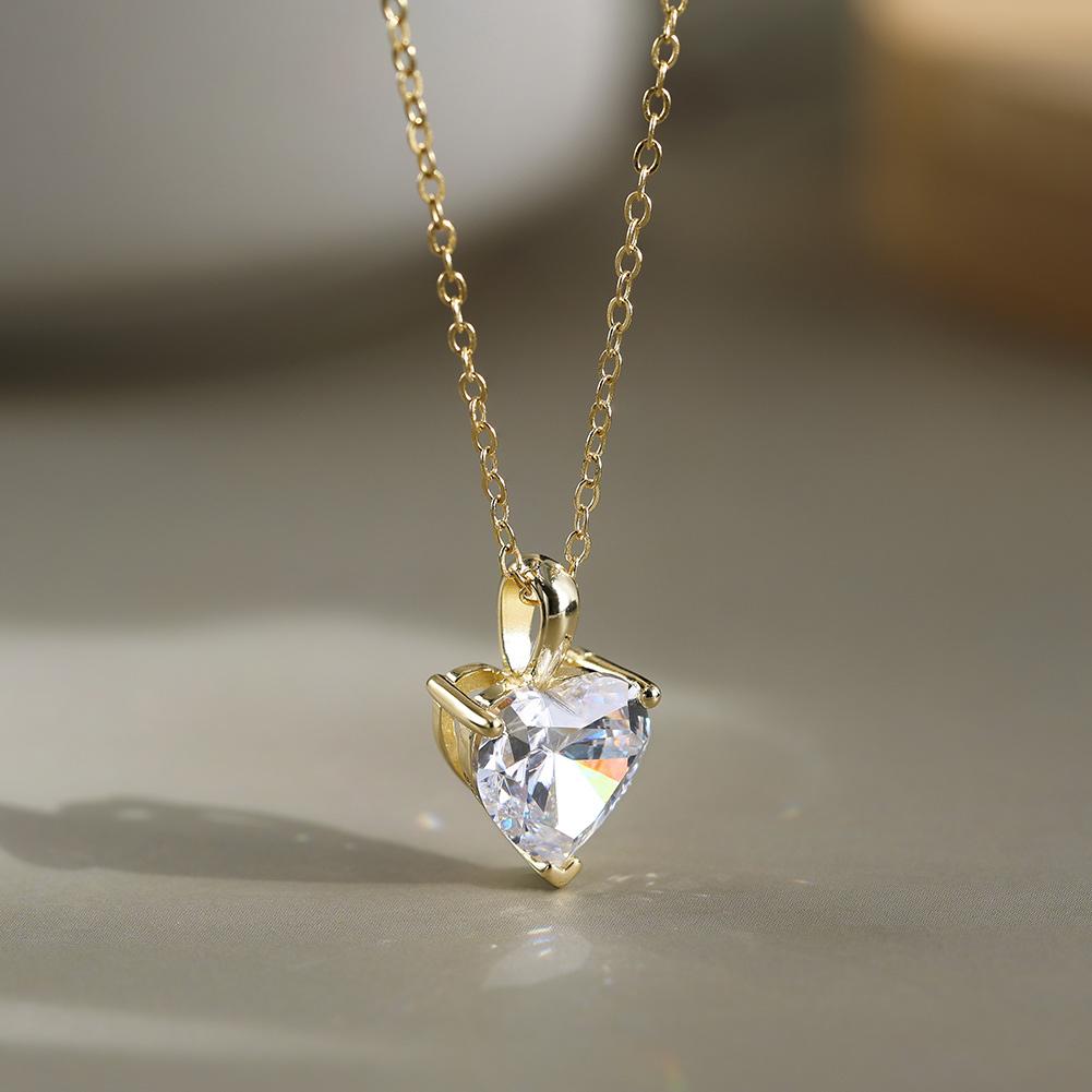 Rinntin Moissanite Diamond Heart Pendant 1-4CT 925 Sterling Silver Chain Necklace Party Choker Fine Jewelry Accessories SMON08