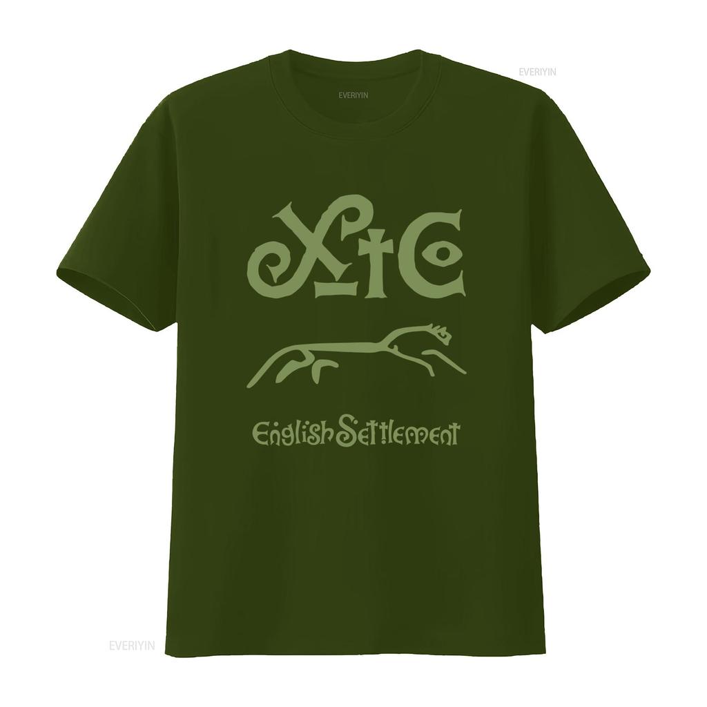 T-shirt XTC English Settlement con Stampa Verde Elegante Perfetta per Fan Retro e Indie Grafica Lavata Vintage Versatile