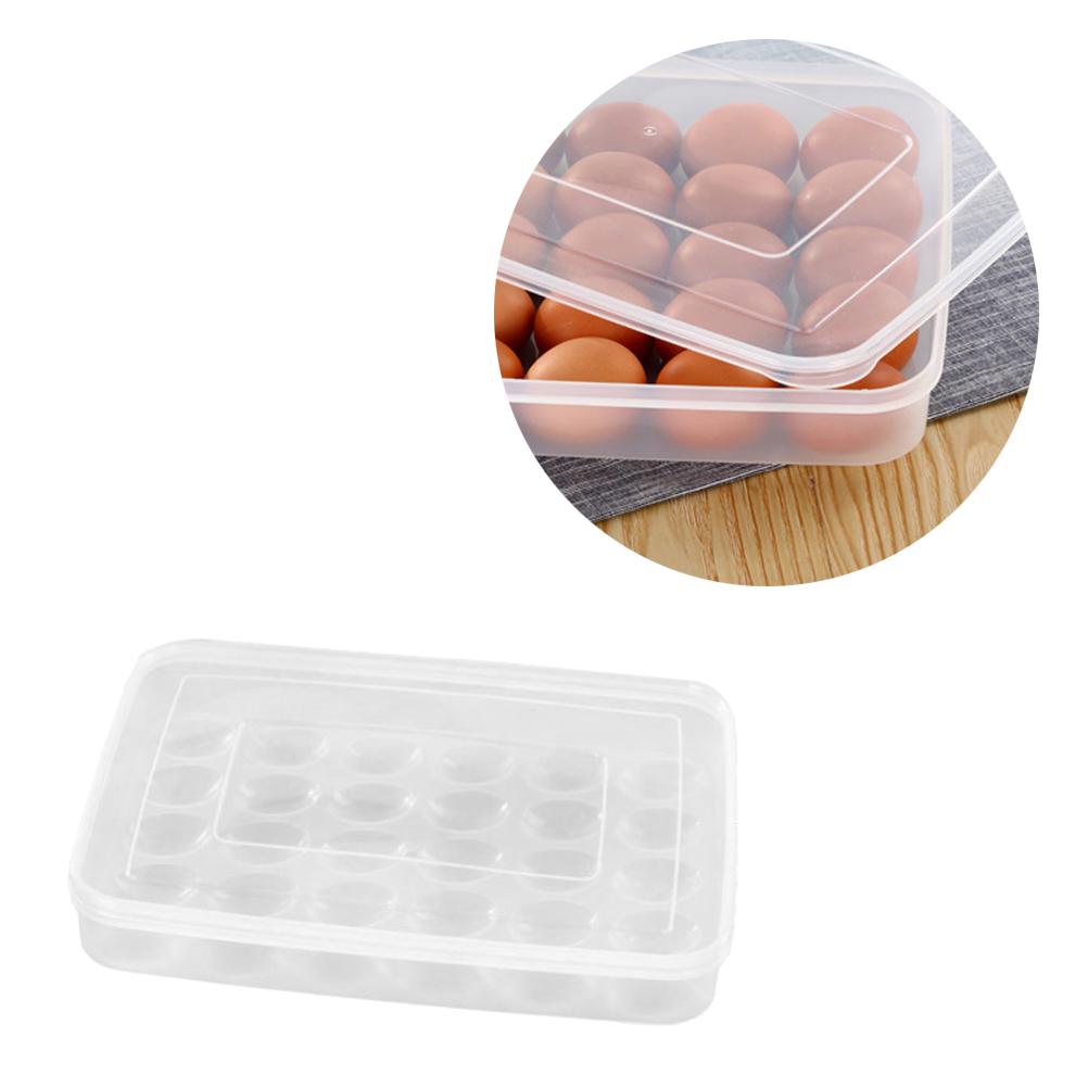 Large Capacity Egg Holder Durable Plastic Container Transparent Lid Egg Storage Box Tray Household Merchandises Washing