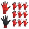 [Arforce] Natural Rubber Back-Ventilated Gloves, Red, Medium (10-Pair Pack)