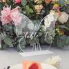 Set of 2 Clear Acrylic Butterfly Table Number Stands Table Place Cards for Parties Gatherings Wedding DIY Table Setting