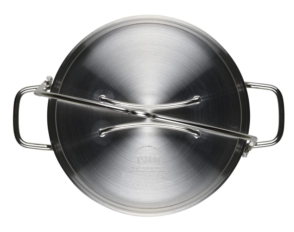 TSBBQ Light Stainless Steel Half Dutch Oven Cooking 10 Inches Mirror Finish in Tsubame (Anhydrous Pot) TSBBQ-029 [Made Sanjo]