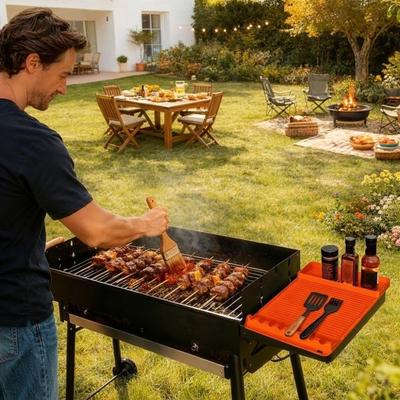 Versatile Heat-resistant Silicone BBQ Mat Multi-functional Large BBQ Tool Mat Non-Stick Grill Pad Camping Barbecue